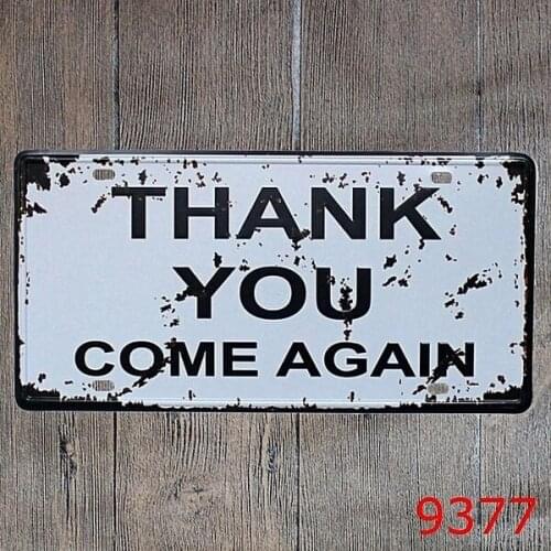 Generic Thank You Come Again Vintage Metal Poster Wall Decor Tin Sign Wall Hanging Bar Cafe Home Decor