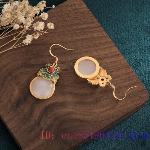 White Jade Flower Earrings Natural Jewelry Gemstone Chalcedony Gifts Fashion Zircon 925 Silver Charm Crystal Women Amulet