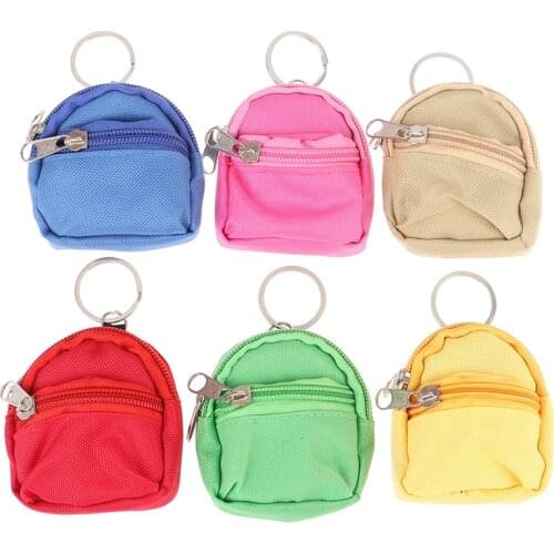 1pc Mini Bag Shaped Keychain Coin Purse Backpack Doll Backpack Bag Accessories 6 colors