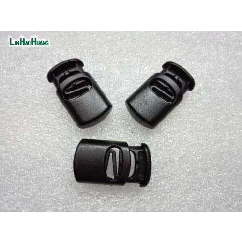 100pcs/lot black plastic ball cord lock toggles plastic stoppers for 8mm cord hole free shipping 2016122901