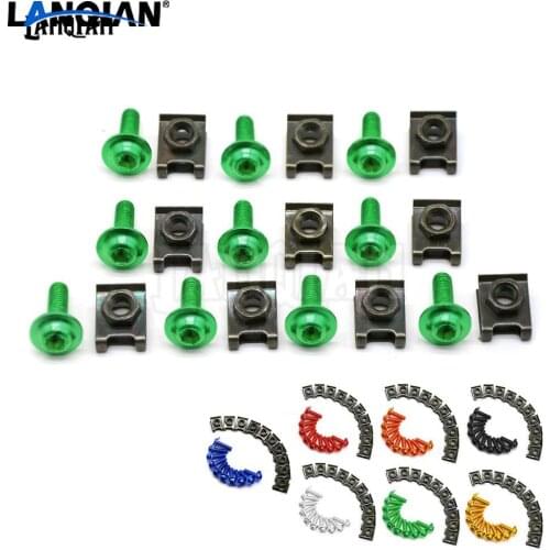 6MM Motorcycle Accessories Fairing body work Bolts FOR kawasaki zzr400 ninja 300 vn 1500 klx cf moto 500 Ducati monster 600 100