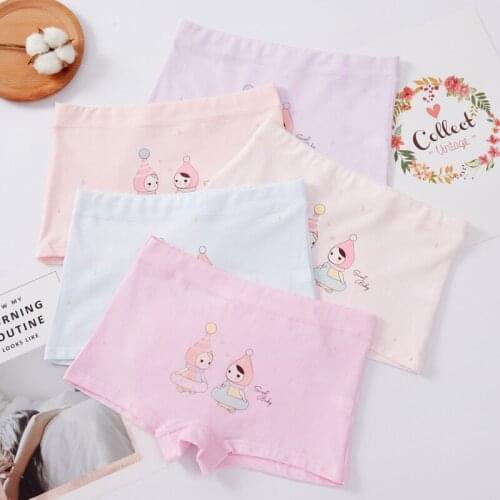 95% Cotton Kids Underwears Baby Girl Panties Childrens Briefs Cartoon Boxer Underpant 2-12yrs Childrens Clothing 4pcs/lot