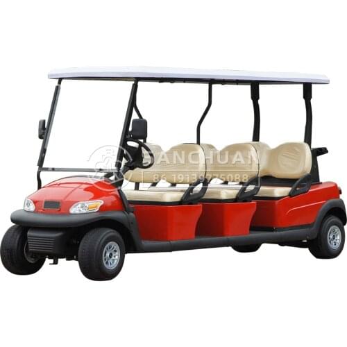 SANCHUAN-Amusement Rides Golf Buggy With Storage Box Utility Sightseeing Car 6 Seats High Performance