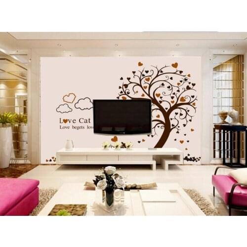 Custom large mural, Lovely cartoon tree cats wallpaper, living room TV backdrop sofa wall kids room 3d wall murals wallpaper