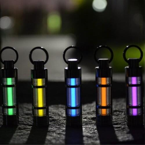Keychain Tritium Gas Lamp Automatic Lights Key Ring Life Saving Emergency Lights For Outdoor Survival Tool