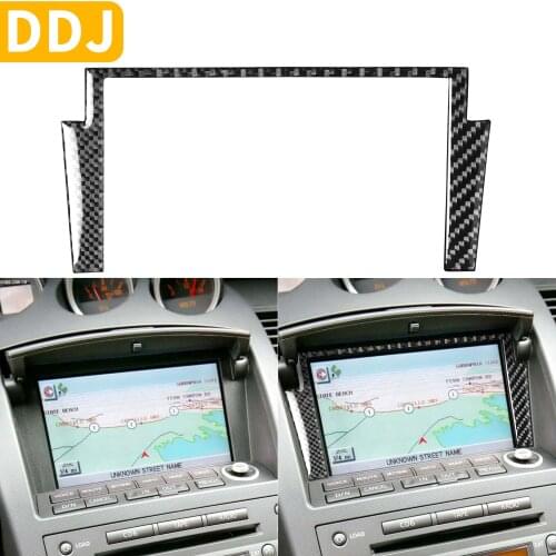 For Nissan 350Z Z33 Nismo 2003-2009 Navigation Display Panel Frame Carbon Fiber Sticker Trim strip Modified Car Accessories