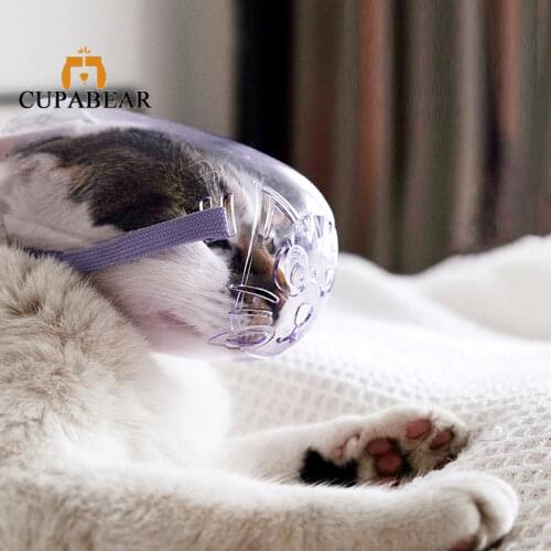 Breathable Cat Dog Muzzle Anti-Bite Grooming Mouth Mask Cover For Pet Anti-Scratch Transparent Bath Cleaning Tool