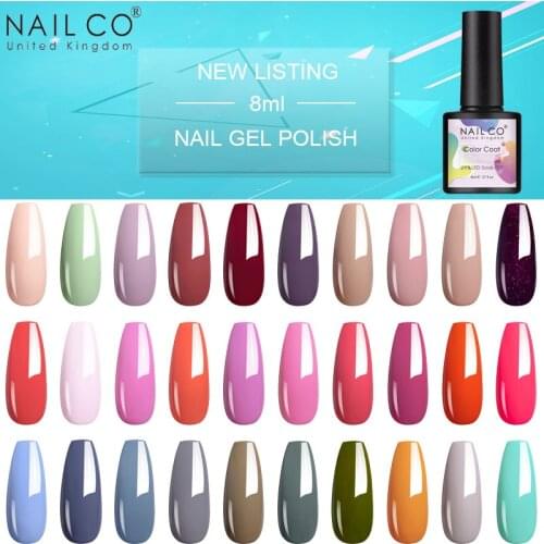 NAILCO New Listing 8ml Uv Hybrid Art Nail Gel Polish Semi Permanent Soak Off Gel Varnishes For Nail Art Design And Decoration