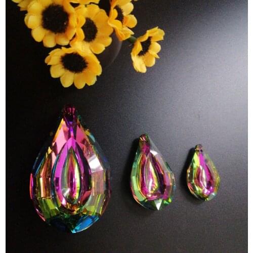Camal 1PCS 38/50/76MM Colorful Rainbow Crystal SunCatcher Chandelier Lamp Prisms Hanging Lamp Pendants Home Party Decoration