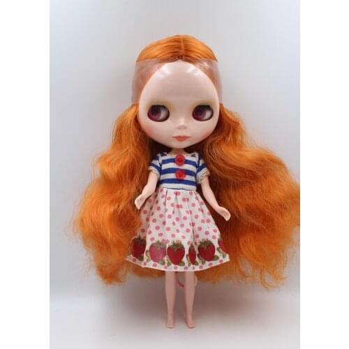 Special price doll deep orange curl Blygirl normal body 7 joint Blyth doll DIY doll normal skin special price