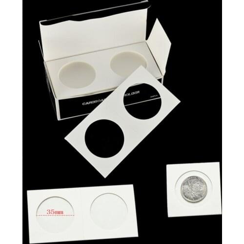 50pcs Coin Collection Decor Square Cardboard Coin Holders Storage Clip Album case paper bags Flip Paper Boards