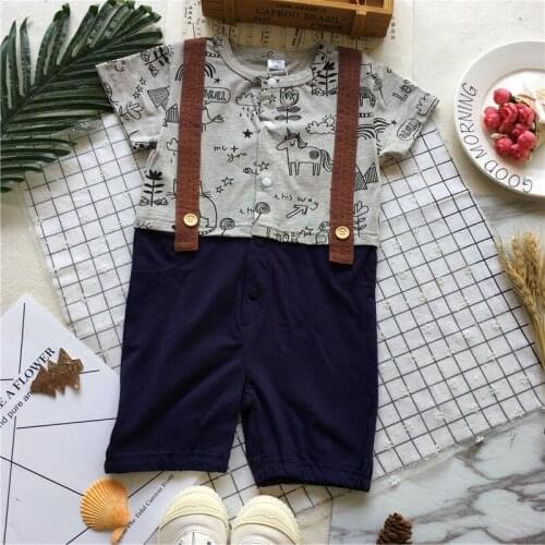 Tonytaobaby Summer Wear New Style Male Baby Open File Suspender Strap Boys' Overall