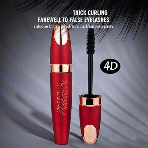 Hot Selling Yanqina Lengthened Densely Cool Black Waterproof Silica Gel Brush Mascara Not Smudge Makeup Cosmetic Gift for Women