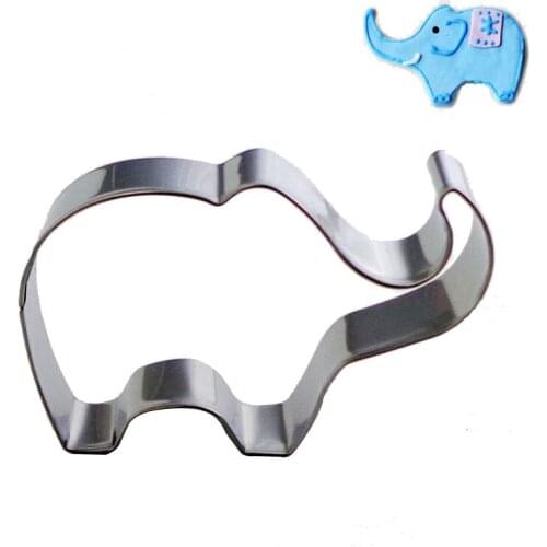 Lucky Cute Elephant Biscuit Cookie Cutter mold Stainless Steel DIY Hand Mould Fondant Cake Tools