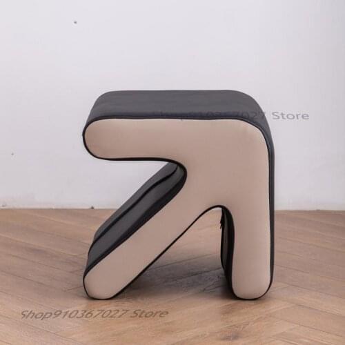 Small Stool Light Luxury Sofa Low Stool Nordic Minimalist Arrow Leather Stool Enter The Door Creative Shoe Replacement Stool