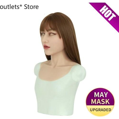 Mask Silicone Artificial Realistic Long Neck Mask for Crossdresser Halloween Transgender Shemale Sexy Cosplay