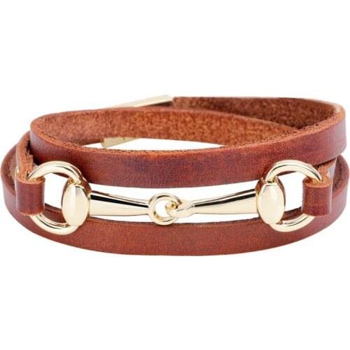 New Fashion Multilayer Wrap Genuine Leather Bracelets Men Women Jewelry Punk Stainless Steel Chain Link Charm Bracelets