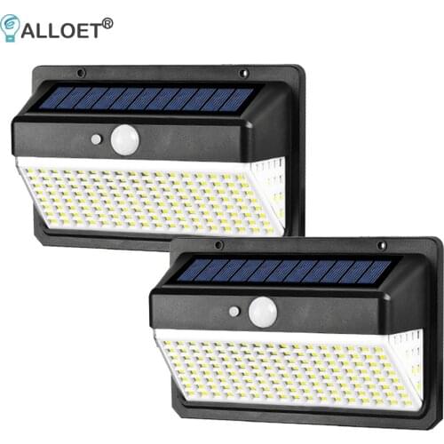 158 LED 3 Modes Solar Powered Wall Light Outdoor Sunlight Motion Sensor Emergency Waterproof Street Lighting Garden Decor Lamp
