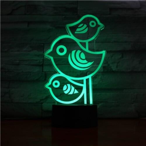 Nighdn 3d Lamp Animal Night Light Creative Bird Table Lamp Bedside Light Holiday Gifts Home Decor Birthday Present Kids Toy
