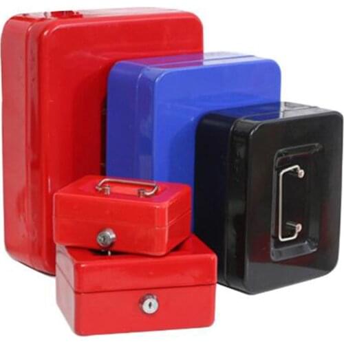 New Portable Steel Lock Key Cash Money Safe Security Box China For School Office Keys Lockable Coin Outdoor White Storage Items