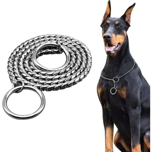 Dog Chian Collar Pet Training Collars Snake Chian Slip Chain Dog Choker Collar For Small Medium Large Dogs Doberman Beagle