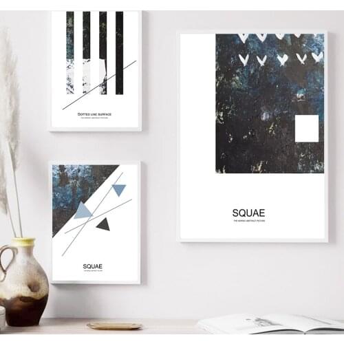 Simple Color Block Geometric Combination Abstract Poster Color Monotonous Modern Wall Art Living Room Decoration Painting Canvas