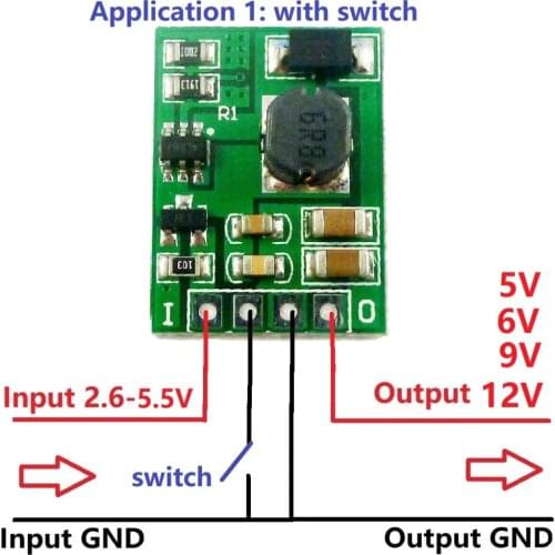 With Enable ON/OFF DC-DC 3V 3.3V 3.7V 4.2V 5V to 5V 6V 9V 12V Step-up Boost Converter Voltage Regulate Power Supply Module Board