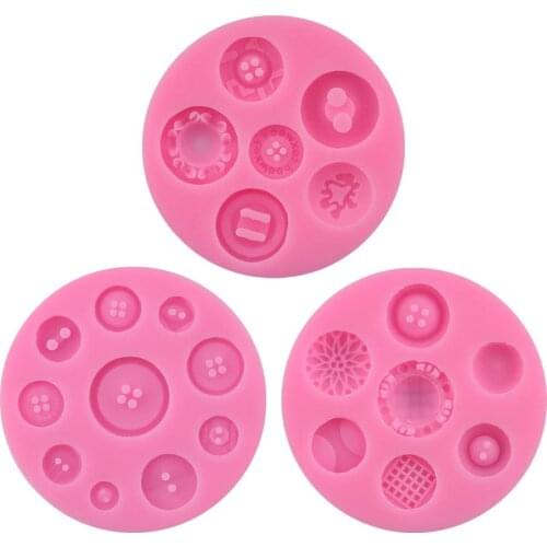 Button Shape Cake Silicone Mold Chocolate Fondant Soap CookieResin Mould Cake Decorating Tools