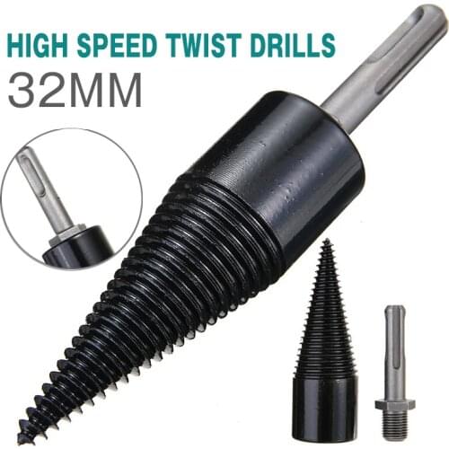 High Speed Twist Drills HSS Firewood Iron Sheet Board Splitter Screw Split Cone Driver 10mm Shank Two-fluted For Impact Drill
