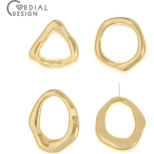 Cordial Design 50Pcs Jewelry Accessories/Earrings Stud/Irregular Shape/Hand Made/UV Plating/Acrylic Beads/Earring Findings