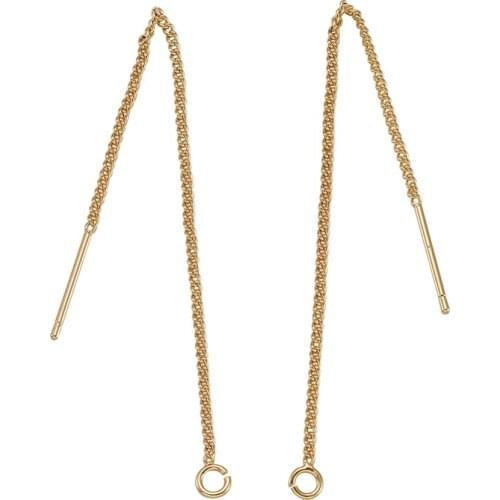 Pandahall 10pc Brass Metal Studear Stud Earring Findings Ear Threads Real Gold Plated for Dangle Jewelry Making DIY Accessories