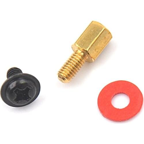10Pcs Golden Motherboard Riser+Silver Screws Computer Red Washers 6.5mm 6-32-M3 High Quality