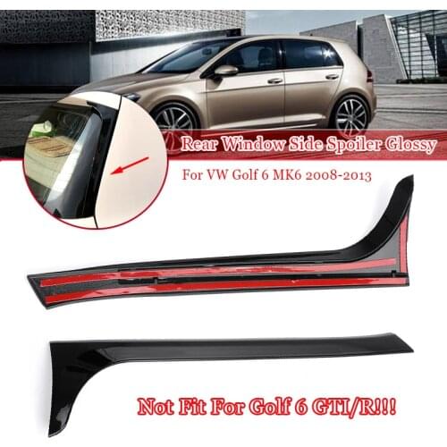2PCS Gloss Black Car Rear Window Side Spoiler Tail Spoiler For Volkswagen Golf 6 Golf MK6 GTI/GTR/GTD 2008-2013