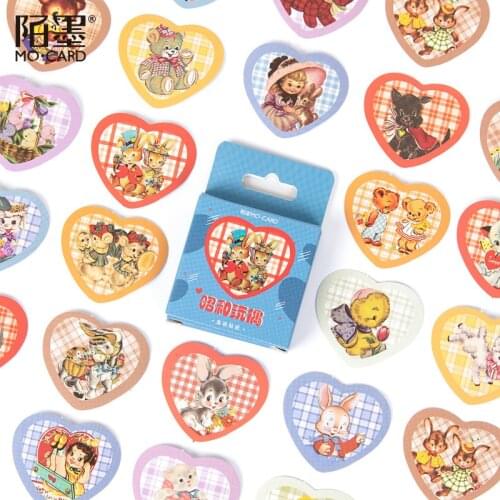 46 pcs/box Showa Doll Series Decorative Stationery Cartoon Stickers Scrapbooking DIY Diary Album Stick Lable