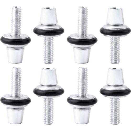 8Pcs Road Bike Bicycle Brake Caliper Adjustment Screws Bolts, M6, Aluminum Alloy, Silver