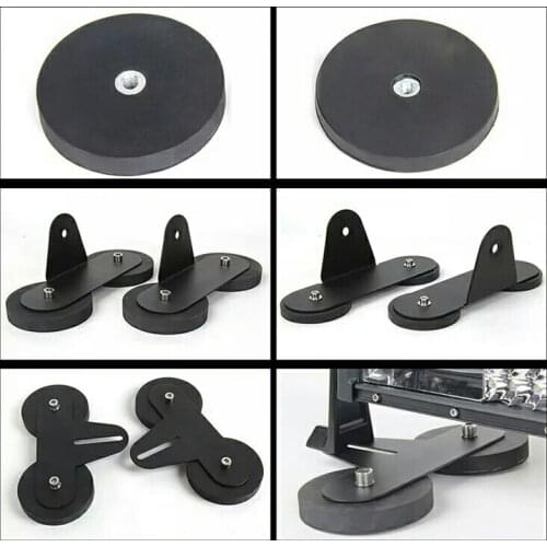 Car light Rubber Magnet led bar Roof holder bracket M8/M6 Thread disc Magnet Mounts for Autos headlight Work light Spotlights