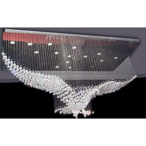 Large size bird Modern LED crystal chandeliers lights chandeliers lamps hall lights eagle lighting
