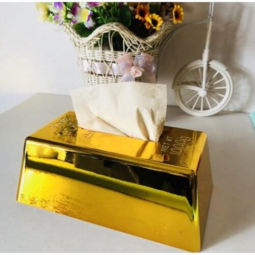 Paper Rack Elegant Royal Rose Gold Car Home Rectangle Shaped Tissue Box Container Towel Napkin Tissue Holder