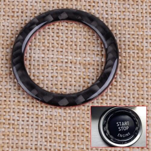CITALL ABS Carbon Fiber Texture Style Engine Start Stop Button Ring Cover Trim Fit for BMW 3 Series E90 E92 E93 2009-2012
