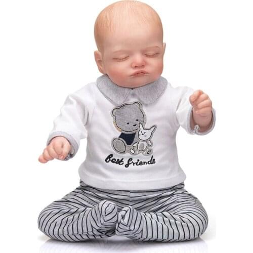 49CM Rosalie Soft Body Bebe Doll Reborn Baby Sleeping Doll Flexible Hand-painted Hair 3D Skin Tone with Vascular Root Eyelashes