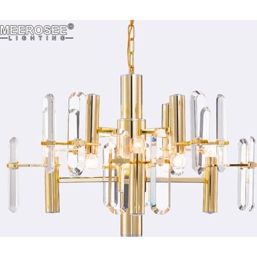 Meerosee Lustres Hanging suspension Light Contemporary Crystal Chandelier Lighting Fixture Creative Dining room Living room Lamp
