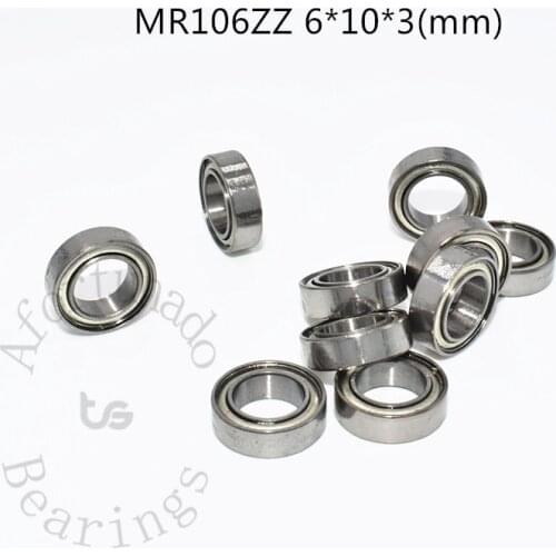 MR106ZZ 6*10*3(mm) 10pieces free shipping bearing ABEC-5 Metal Sealed Miniature Mini Bearing MR MR106 MR106ZZ Miniature bearings