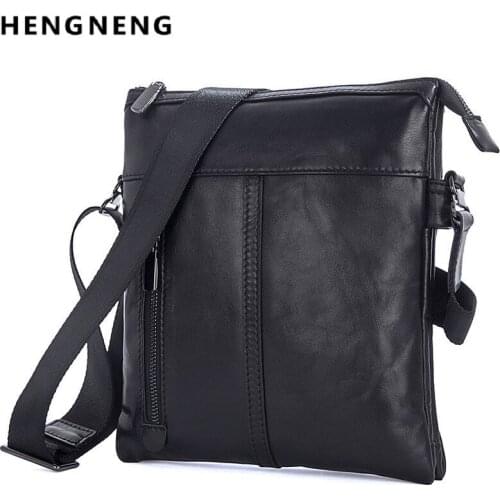 Man Handbag Male Shoulder Bag Cow Leather Crossbody Bags Male Flap Pocket Casual Messenger Bag For Phone Man Sling Packs