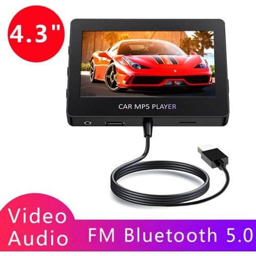 2021 New Bluetooth 5.0 Car MP5 Player FM Transmitter Support TF U disk music player with Remote Controller Multi Media Player