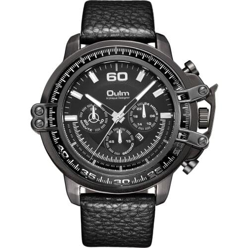 New mens double time zone fashion cool quartz watch luxury compass mens Watch