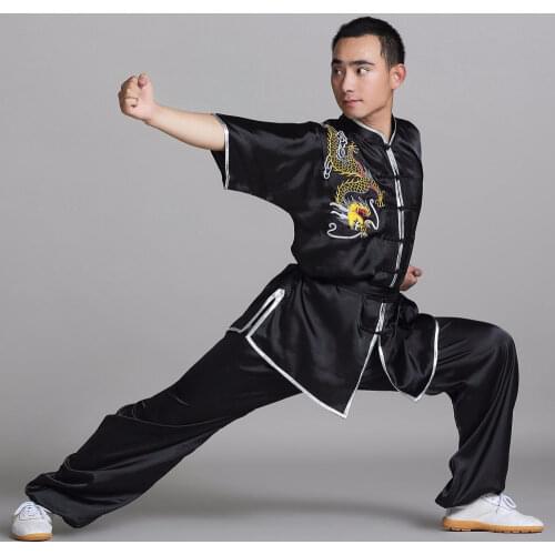 Good quality Tai chi clothing cotton spring and summer clothing female Taichi morning suit leotard cotton male Wushu Performance