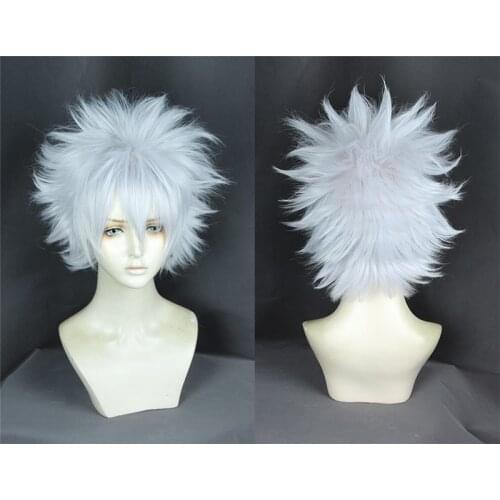 HUNTER HUNTER Killua Zoldyck Cosplay Wig Japanese Anime Silver Wig Cosplay