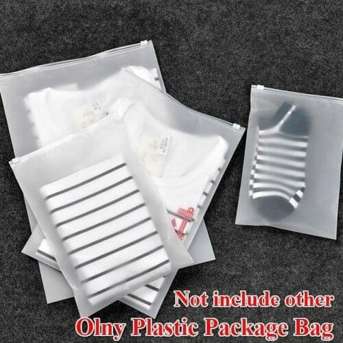 5pcs Portable Translucent Plastic Package Cloth Travel Storage Pouch Waterproof Bag Zip Suitcase Cloth Organizer