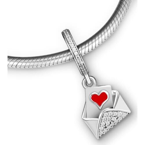 Fits Pandora Charms Bracelets Love Letter Beads 100% 925 Sterling-Silver-Jewelry Free Shipping DIY Making