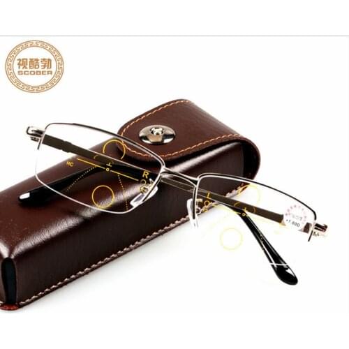 Progressive multifocal reading glasses men smart zoom titanium reading glasses women far near sight anti-blue presbyopic glasses